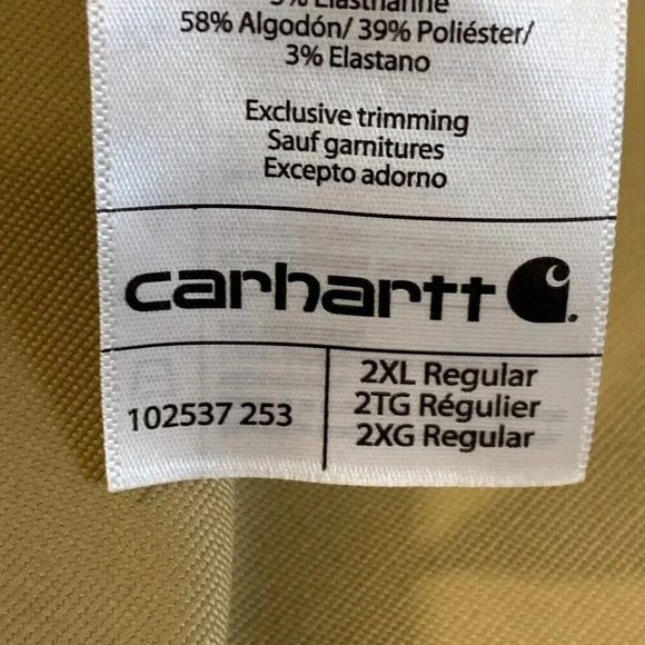 Carhartt Men's Rugged Flex Relaxed Fit Branded FBM Button Up Short Sleeve SZ 2XL - Picture 9 of 12